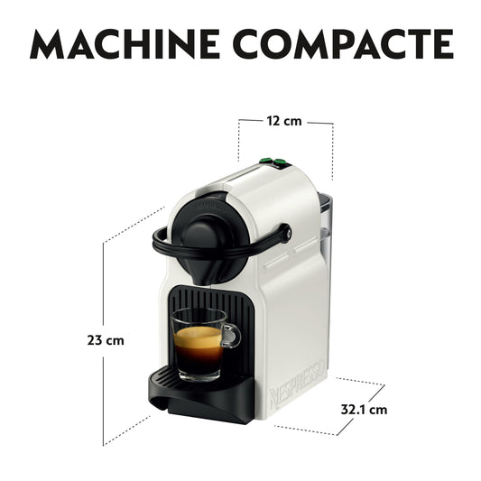 Machine à Café Inissia Blanche, 19 Bars + Kit de Bienvenue, Design Compact, Arrêt Automatique, YY1530FD