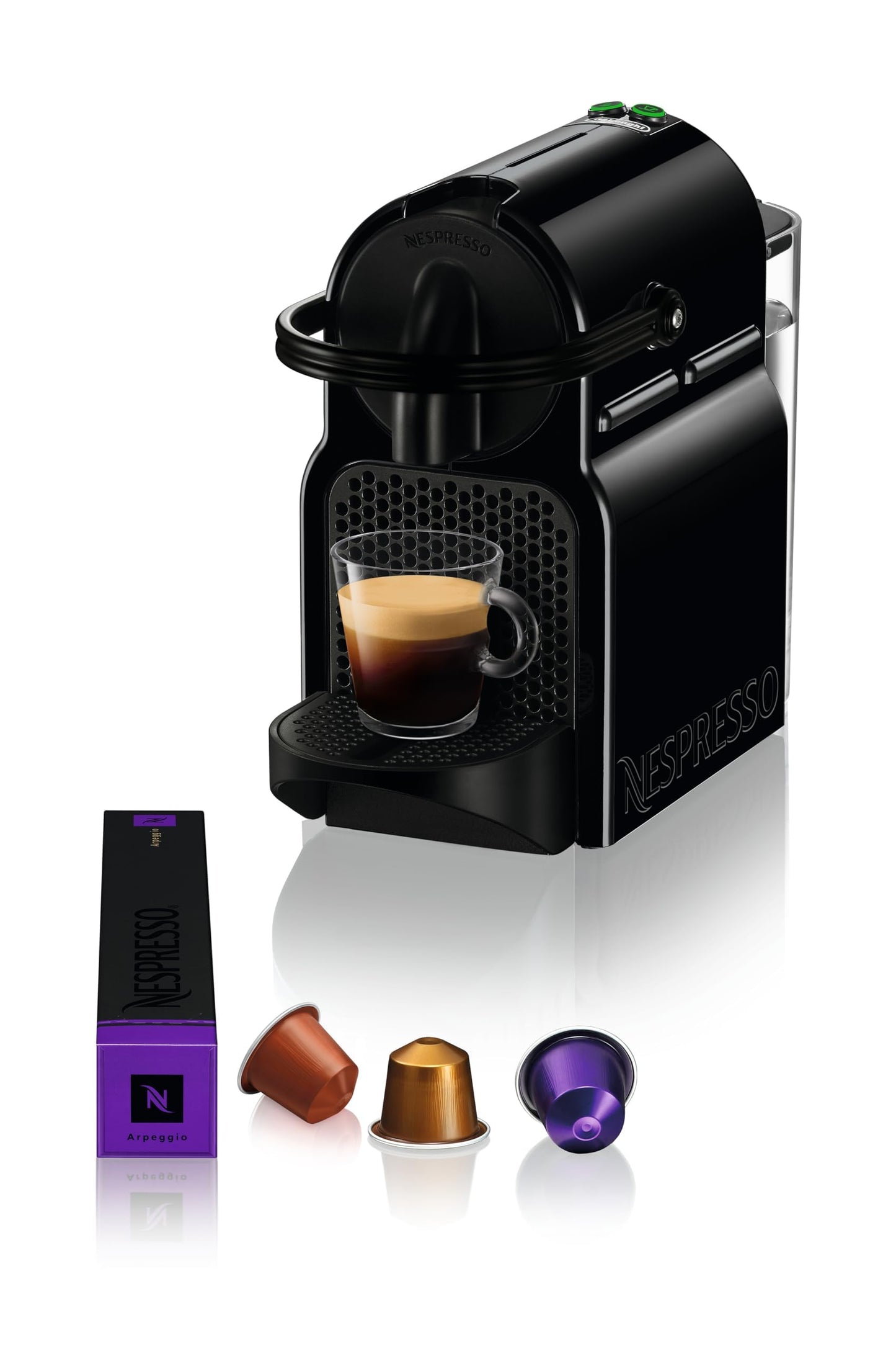 Machine à Café Inissia Noir, 19 Bars + Kit de Bienvenue, Design Compact, Arrêt Automatique, EN80.B